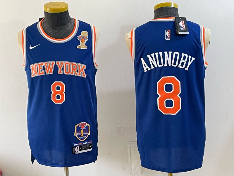 Men New York Knicks #8 Anunoby blue 2026 Nike NBA jersey 0723002->new york knicks->NBA Jersey